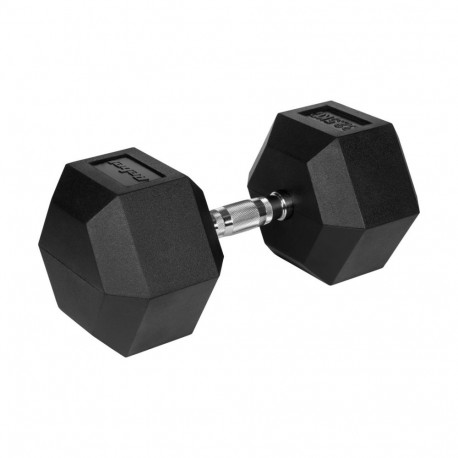 Rubberized cast iron dumbbell HEX 32.5 kg REBEL ACTIVE