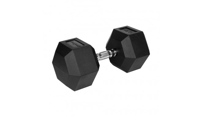 Rubberized cast iron dumbbell HEX 32.5 kg REBEL ACTIVE
