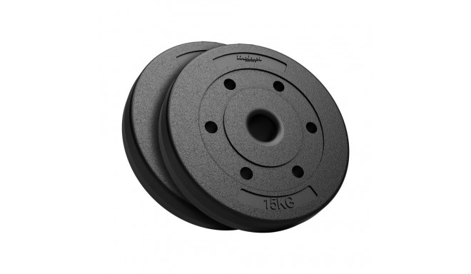 Bituumenist Kaalukomplekt 2x15 kg, 51 mm Ava - Olümpiatõstekangidele, REBEL ACTIVE