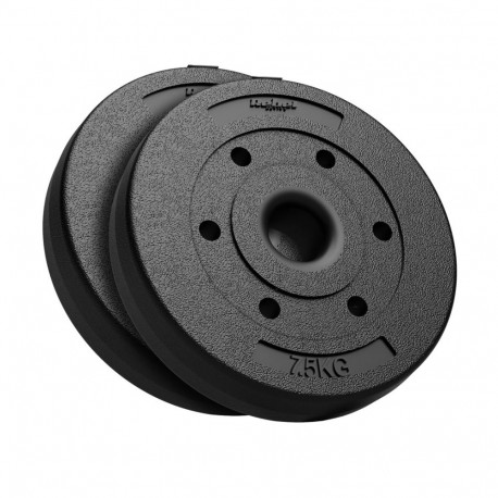 Bituminous Weight Set 2x7.5kg, 51mm bore - for Olympic barbells, REBEL ACTIVE