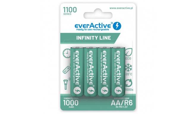 taaslaetavad akud everActive Ni-MH R6 AA 1100 mAh Infinity Line – 4 tk