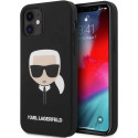 Karl Lagerfeld KLHCP12SSLKHBK iPhone 12 mini 5.4" must/must kõvakest Silikoon Karl'i Pea