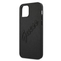 Guess GUHCP12LRSAVSBK iPhone 12 Pro Max 6.7" black/black hardcase Saffiano Vintage Script