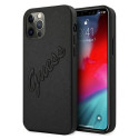 Guess GUHCP12LRSAVSBK iPhone 12 Pro Max 6.7" Must/Must Raske Kest Saffiano Vintage Script