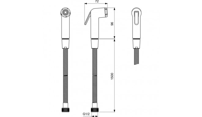 Bidet shower with hose BC180AA chrome