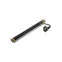 SOMI Networks | 1U, 19″, 12x C13 Aluminium PDU Power Panel with Indicator | PDU12C13ASP | Silver | N