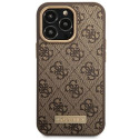 Guess GUHMP14LU4GPRW iPhone 14 Pro 6.1" brown/brown hard case 4G Logo Plate MagSafe