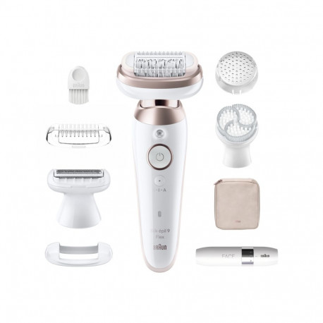 Braun SES9-360 3D Silk•epil 9 Flex epilaator + FS1000 mini raseerija näole