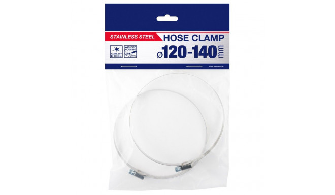 SPECIALIST+ stainless steel pl. clamp, 120-140 mm, 2 pcs.