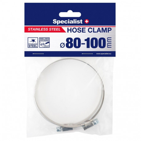 SPECIALIST+ stainless steel pl. clamp, 80-100 mm, 2 pcs.