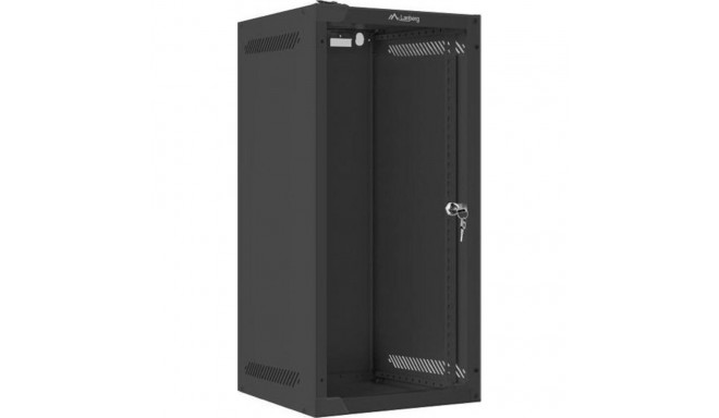 Lanberg hanging rack cabinet 10" 12U 280X310 black glass door