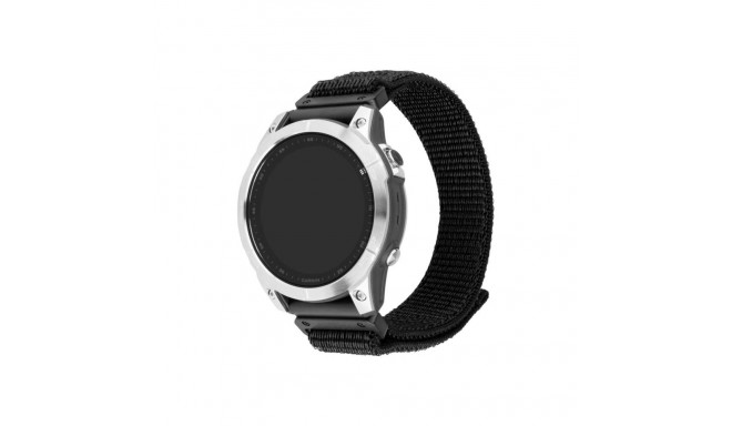 Fixed | Sporty Strap for Garmin QuickFit 22mm | 160-210 mm | Black | Nylon