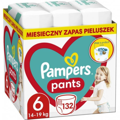 Pampers püksmähkmed 6, 14-19 kg, 132 tk.