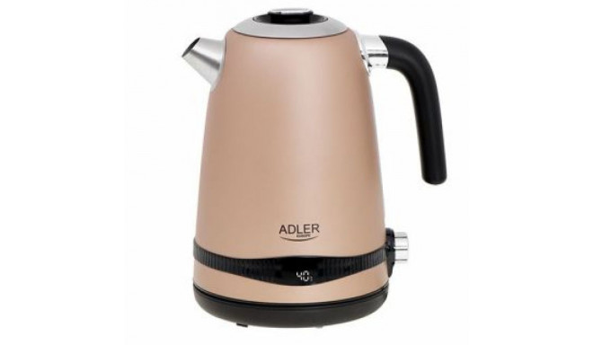 Adler Kettle AD 1295 Electric, 2200 W, 1.7 L, Stainless steel, 360 rotational base, Golden