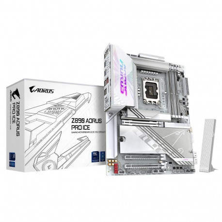 GIGABYTE Z890 AORUS PRO ICE Motherboard - Supports Intel Core Ultra (Series 2) CPUs, 16+1+2 phases V