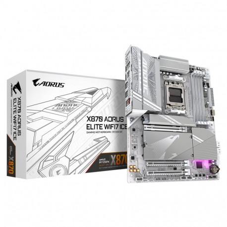 GIGABYTE X870 AORUS ELITE WIFI7 ICE Motherboard - Supports AMD Ryzen 9000 CPUs, 16+2+2 Phases Digita