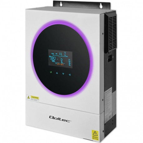 Qoltec 53874 hübriid päikesepaneeli inverter off-grid 4kVA | 4kW | 120A | MPPT | LCD | Wi-Fi | BMS |