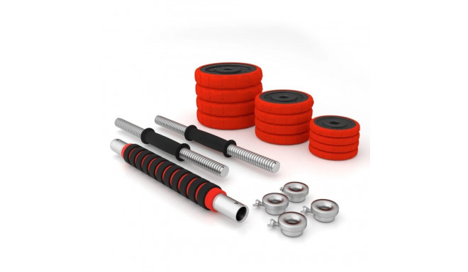 HMS SGGX20 rubberized barbells with barbell function 20 kg