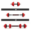HMS SGGX20 rubberized barbells with barbell function 20 kg