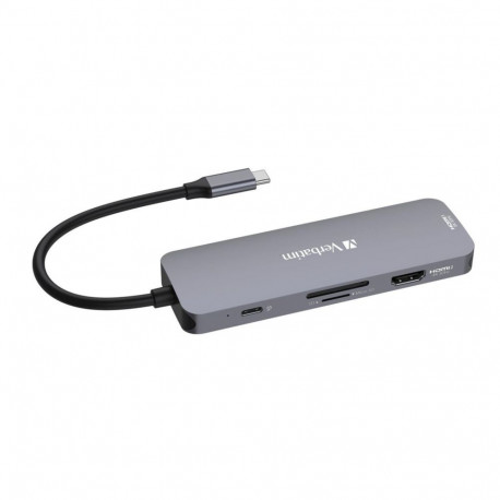 Verbatim CMH-08 USB Type-C 5000 Mbit/s hõbedane