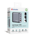Verbatim GNC-140 GaN laadija 140W koos 2 x USB-C PD 140W / 1 x USB-C PD 20W / 1 x USB-A QC 3.0 (EU/U