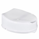 High raising toilet seat with flap