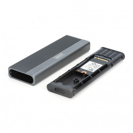Digitus USB M.2 hard disk enclosure, SSD, external, NVMe + SATA, 10Gbps (NVMe) 6 Gbps (SATA), USB3.1