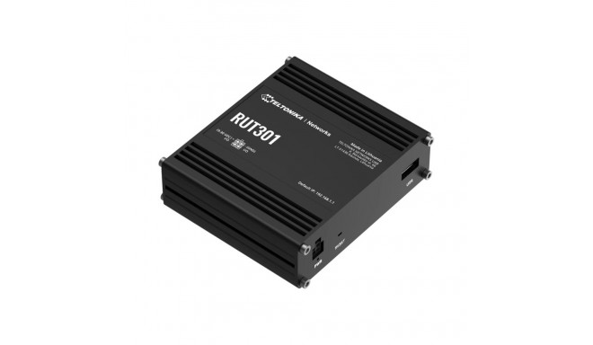 Ethernet Router | RUT301 | No Wi-Fi | 10/100 Mbit/s | Ethernet LAN (RJ-45) ports 5 | Mesh Support No