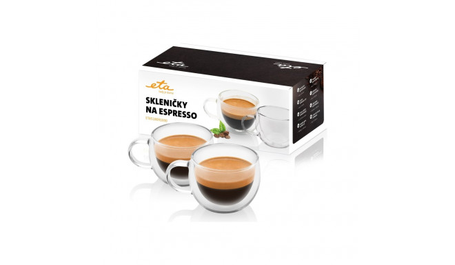 ETA espressotassid ETA518091000 espressokohvi jaoks 2 tk nõudepesumasinas pestav klaas