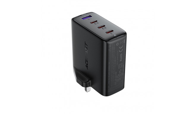 Acefast A97 PD100W GaN Wall Charger (3 x USB-C + USB-A) with UK Plug - Black