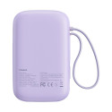 Baseus QPow 2 30W 10000mAh Power Bank with Built-in USB-C Cables - Purple