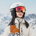 Qunature Black Ski Goggles Kids (Size M/L) - Black