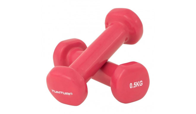 Hantlid TUNTURI Vinyl Dumbbells 2 x 0,5 kg, roosa