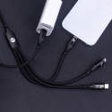 Forever 3in1 cable USB-C - Lightning + 2x USB-C 1,2 m 60W black