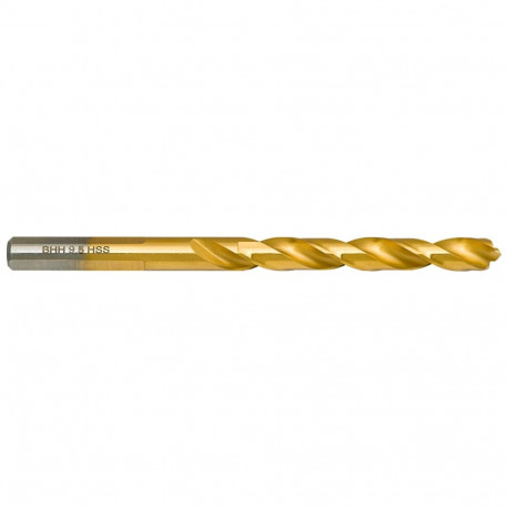 Wiertło do metalu Baildon DIN 338 RN 9,5 mm, HSS TiN (S), 125-81 mm (3-tasapinnaline vars)