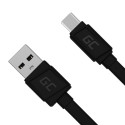 USB Cable - Green Cell KABGC03 0.25m USB A to USB C Black