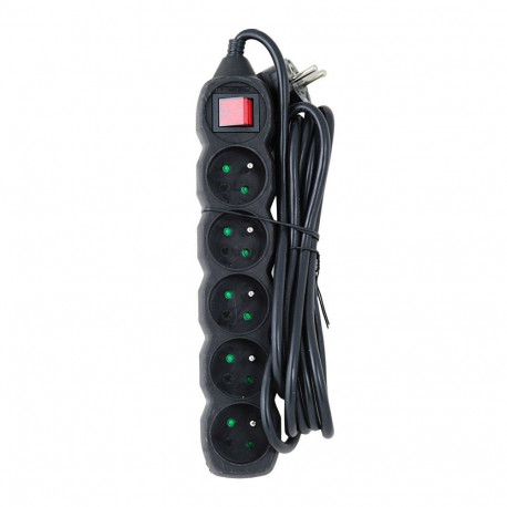 Power Extension Cord - Esperanza ELK215K 3m 5 AC Outlets 16A Indoor Black