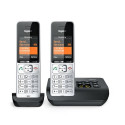 Gigaset COMFORT 500A duo Analog/DECT telephone Caller ID Black, Silver