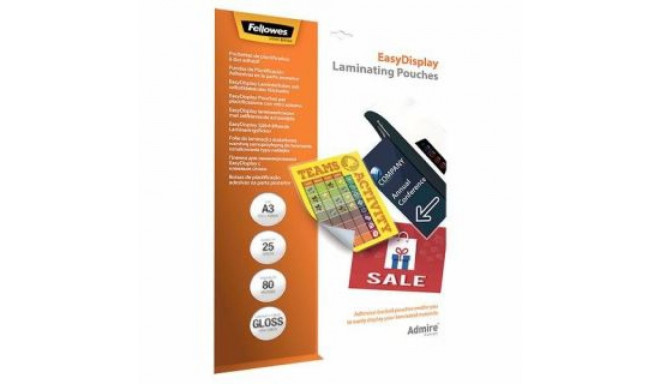 Fellowes LAMINATOR POUCH ADHESIVE/A3 80 25PCS 5601803