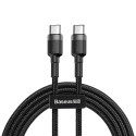 BASEUS cable Type C to Type C Power Delivery PD60W 2.0 (3A 20V) Cafule CATKLF-HG1 2m gray+black