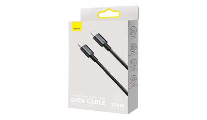 BASEUS cable Type C to Type C PD100W Power Delivery Superior Series Fast Charging CATYS-B01 1 meter 