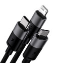 BASEUS cable 3in1 USB A to Micro USB / Lightning / Type C 3,5A 6CAXS000001 1,2 m black