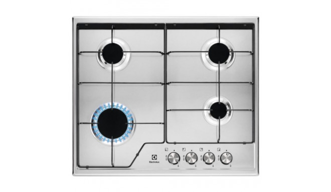 Electrolux KGS6424BX Roostevaba Teras Integreeritud 60 cm Gaasipliit 4 tsooniga