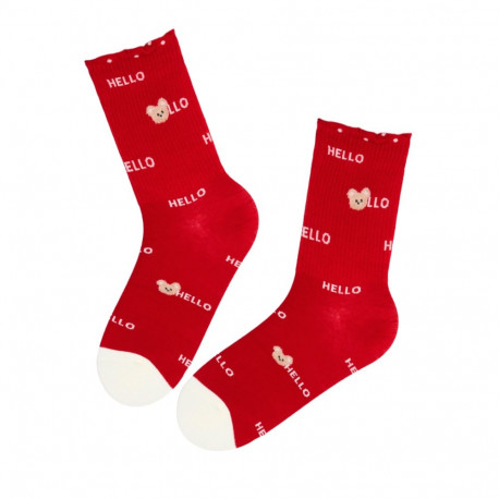 SOKISAHTEL LUANA punased karudega puuvillased sokid 444