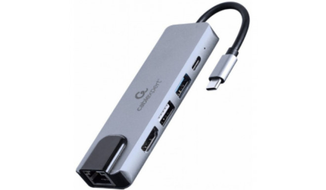 Adapter USB-C 5in1  PD  HDMI  USB 3.1  USB 2.0  LAN