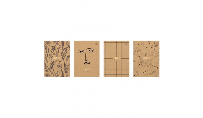 Kaustik A5 64 lehte, ruut, Kraft assortii, Interdruk