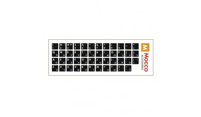 Mocco keyboard stickers ENG/RU, white/blue