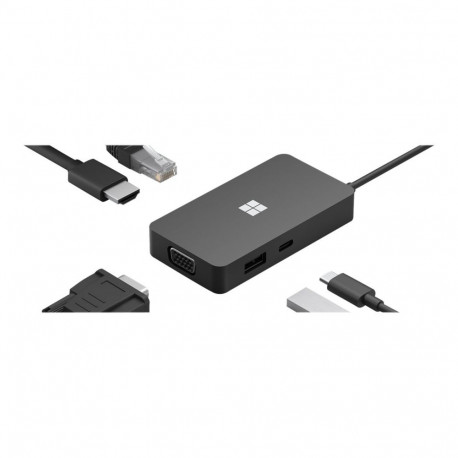MS Surface USB-C Travel Hub COMM DA/FI/NO/SV Hdwr Black