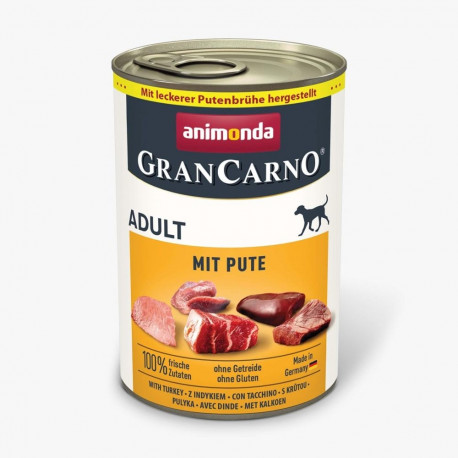 Wet Dog Food - ANIMONDA GranCarno Adult Turkey 400g Grain-Free