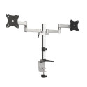 Dual Monitor Stand - Maclean MC-714 13-27" Aluminum Black